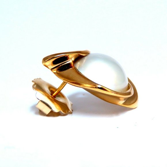 12mm Mabe Pearls Earrings 14kt Gold